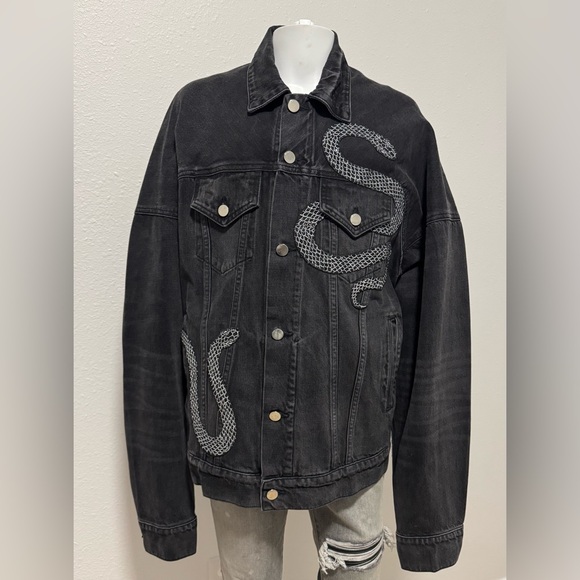 AMIRI Other - EUC Amiri Crystal Snake Denim Jacket